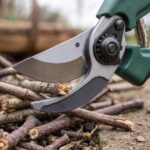 Close-up of the ratchet mechanism and flat anvil on the Orchard pruner